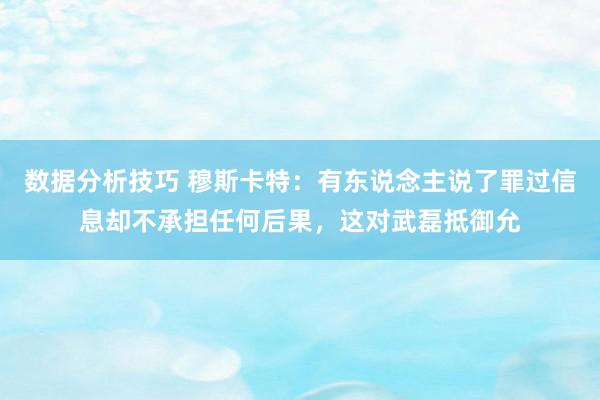 数据分析技巧 穆斯卡特：有东说念主说了罪过信息却不承担任何后果，这对武磊抵御允