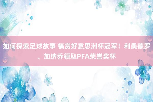 如何探索足球故事 犒赏好意思洲杯冠军！利桑德罗、加纳乔领取PFA荣誉奖杯