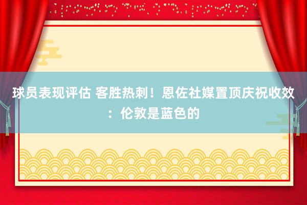 球员表现评估 客胜热刺！恩佐社媒置顶庆祝收效：伦敦是蓝色的