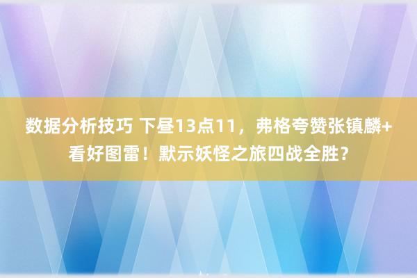 数据分析技巧 下昼13点11，弗格夸赞张镇麟+看好图雷！默示妖怪之旅四战全胜？