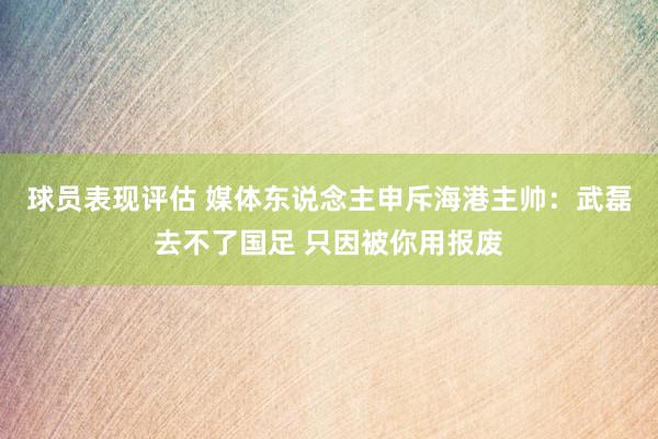 球员表现评估 媒体东说念主申斥海港主帅：武磊去不了国足 只因被你用报废